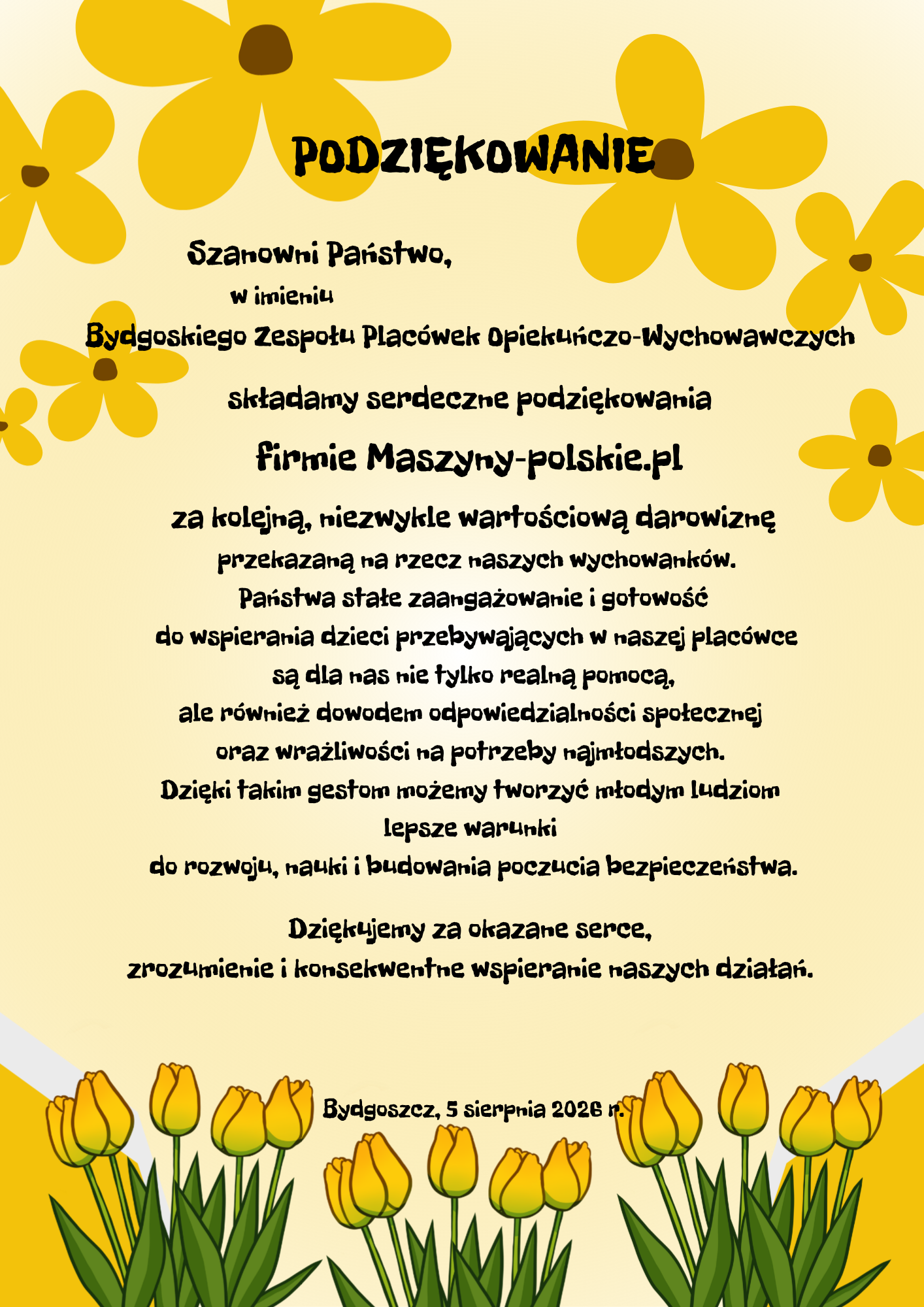 MASZYNY POLSKIE PODZIEKOWANIA
